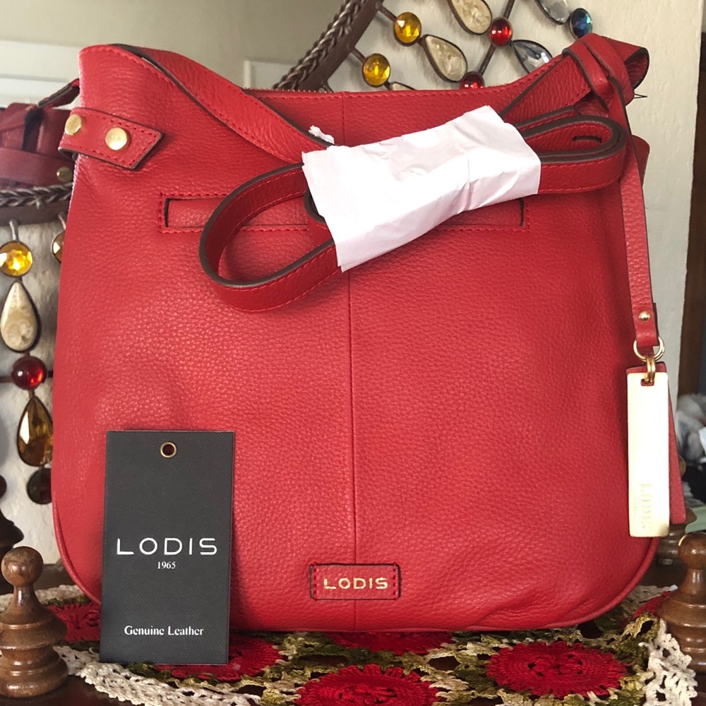NEW W/O Tags Attached LODIS Studded Detail Solange Leather Crossbody